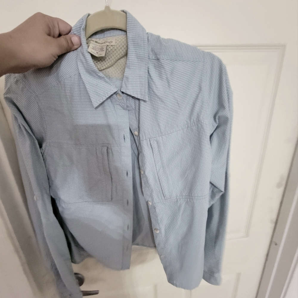 Exoffico long sleeve baby blue dress shirt